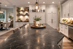 Kitchen Countertops Granite or Quartz Dark Sage Green Walls